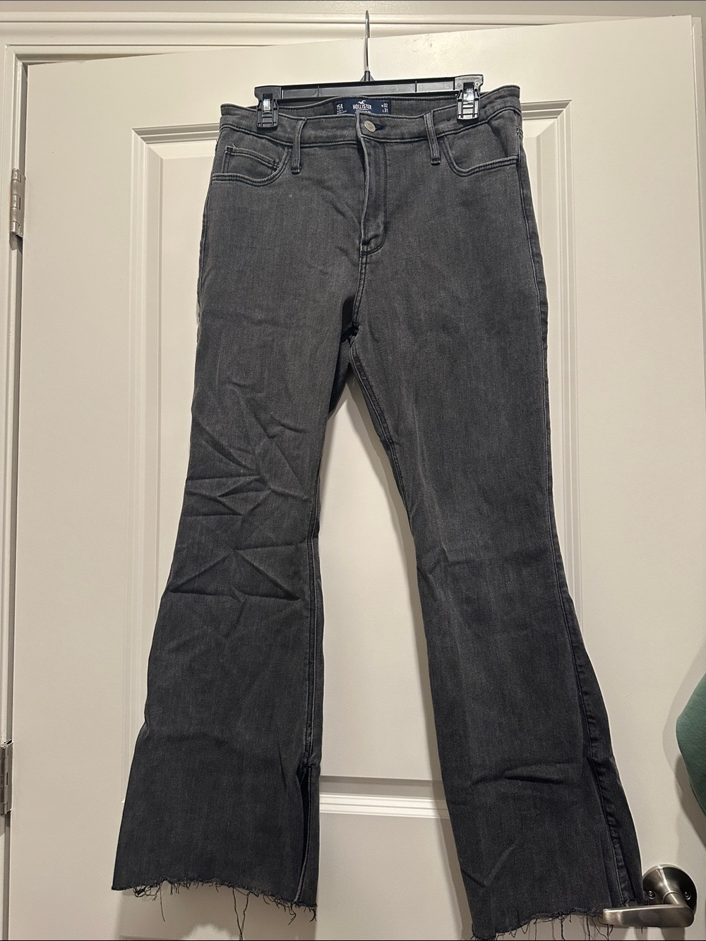 Hollister Women's Charcoal Flare Jeans